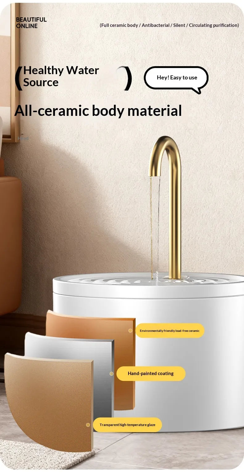 Household Cat Automatic Circulating Water Fountain